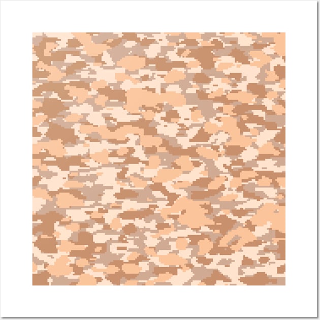 Light Brown Camo pattern digital Camouflage Wall Art by Tshirtstory